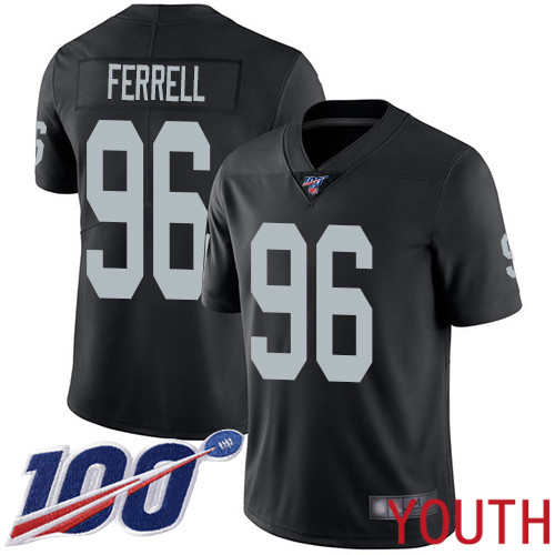 Oakland Raiders Limited Black Youth Clelin Ferrell Home Jersey NFL Football #96 100th Season Vapor Jersey->youth nfl jersey->Youth Jersey